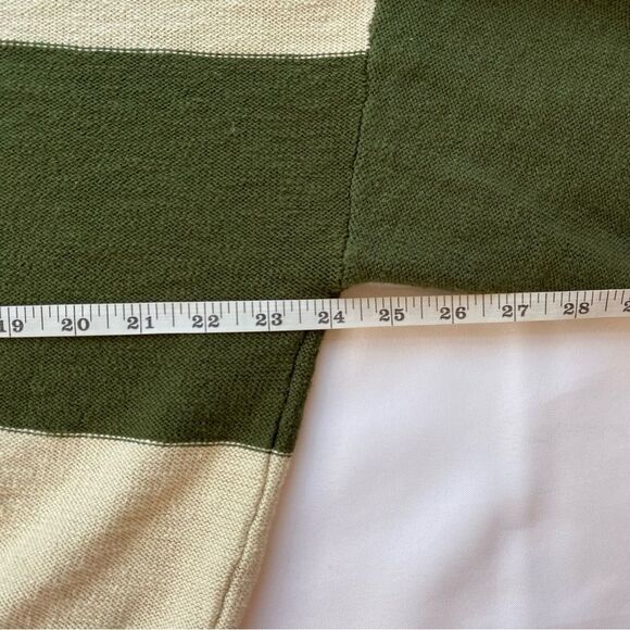 Madewell Clairview Cream and Green Colorblock Cropped Knit Sweater Size Large - Picture 12 of 13